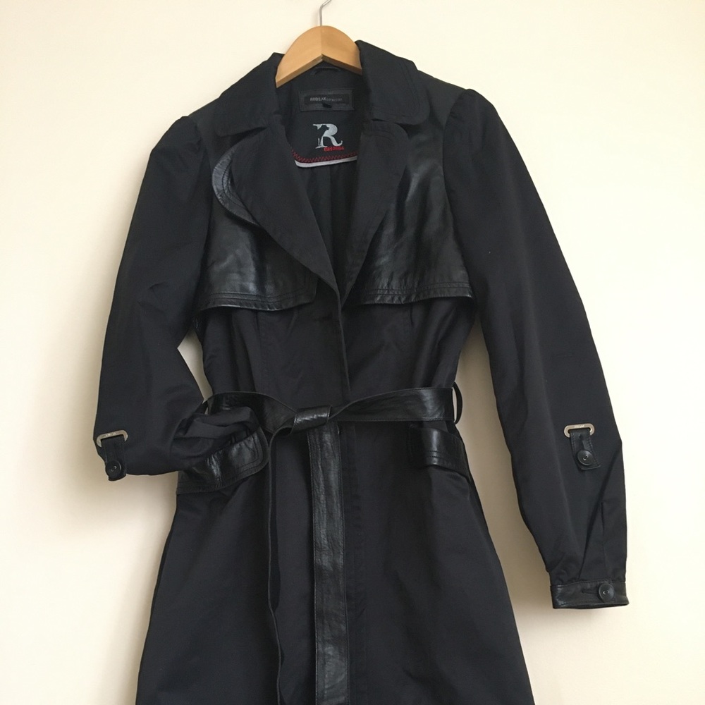 Rudsak trench coat with genuine leather trimming